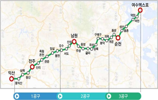 세계 최초로 철도 전용 무선통신망을 적용한 ‘한국형 열차제어시스템 (Korean Train Control System/KTCS-2)’을 4월 19일부터 전라선(익산~여수EXPO역, 180km 구간)에 적용한다. (자료=국토부)