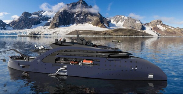 149m 3R(보충,연구및구조) 설계에 대한 Ulstein의 '토르' 개념은 전력을 생성하기 위한 토륨 용융염 원자로(MSR)를 특징으로 했다. (사진=UlsteinThor)