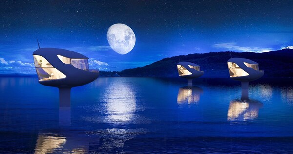 바다에 떠오르는 미래적인 ‘포드하우스’의 개발이 진행되고 있다.(사진= Ocean Builders)