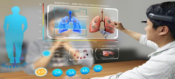홀로그램 에뮬레이션 기술을 적용한 BRM 올인원 머신은 흡연으로 인한 폐암인 폐포의 기전을 생생하게 보여주고있다. (자료=ScienceDirect 연구논문)