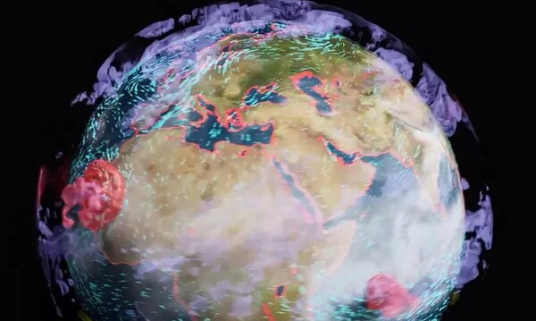 기후 변화를 추적하고 해결하는 것을 목표로 하는 ‘지구-2’ 의 그래픽 그림.(사진=Nvidia)