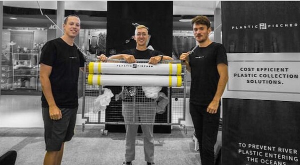 플라스틱 피셔 세 명의 설립자: 산업 디자이너 Moritz Schulz, 변호사 Karsten Fischer 및 투자자 Georg Baunach(왼쪽부터). (사진: 플라스틱 피셔 GmbH)