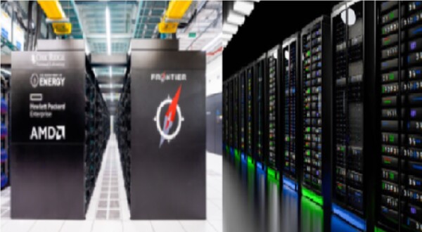 슈퍼컴퓨터 자료 : https://www.flickr.com/photos/olcf/52117839159/in/photostream/자료 : pixabay의 두개 합성 사진임