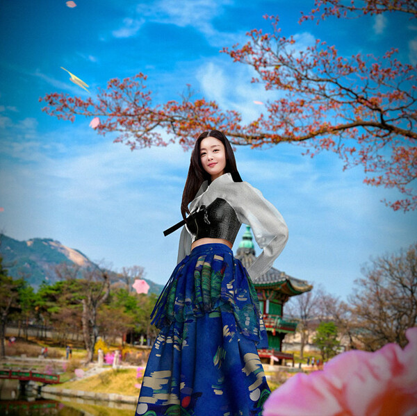 배우 한선화와 협업한 황이슬 디자이너 작품.(사진=산업부) 