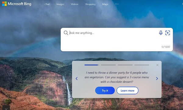마이크로소프트 검색엔진 '빙' 일일 사용자가 1억명을 기록했다고 밝혔다. 