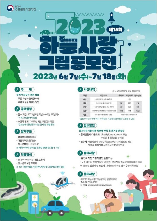 제15회 하늘사랑 그림공모전 포스터 [제공=수도권대기환경청]