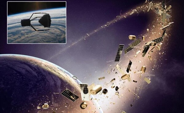 우주 쓰레기가 지구 궤도를 가득 채운 모습의 상상도. 위성 요격 시험이 공공연히 이뤄지고, ‘우주 인터넷’ 구축용 위성이 지속적으로 발사될 경우 우주 쓰레기가 지구 주변을 포위할 수 있다는 우려가 나온다. (사진=미국 매사추세츠공대(MIT)·ESA 제공) 