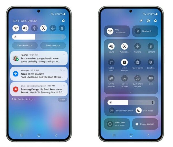 간결해진 디자인과 개선된 사용성을 지원하는 One UI 6 이미지 (사진=삼성전자)