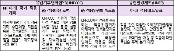                                                      UNFCCC 및 UNEP 주관 국제포럼