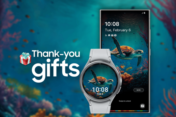 갤럭시 사용자들은 삼성 글로벌 골즈 앱 내 ‘기부 굿즈(Thank-you gifts)’ 기능을 통해 배경화면과 워치 페이스를 다운받고 기부에 동참할 수 있다.