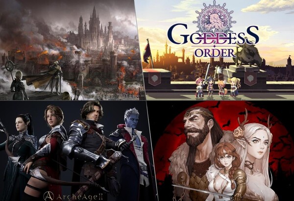 글로벌 출시 신작 ▲롬 ▲가디스오더 ▲프로젝트V▲아키에이지2(좌측부터 시계방향)