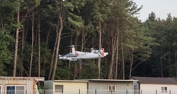 플라나의 시험기의 비행 테스트 모습