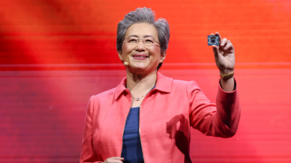 (사진=게티이미지) AMD(Advanced Micro Devices)의 회장 겸 CEO인 리사 수가 2024년 6월 3일 타이베이에서 열리는 대만 최고의 기술 박람회인 Computex 2024에서 개막 기조 연설을 하고있다.