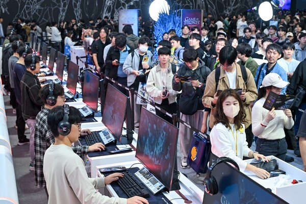 지스타2024 넷마블 부스 시연 전경