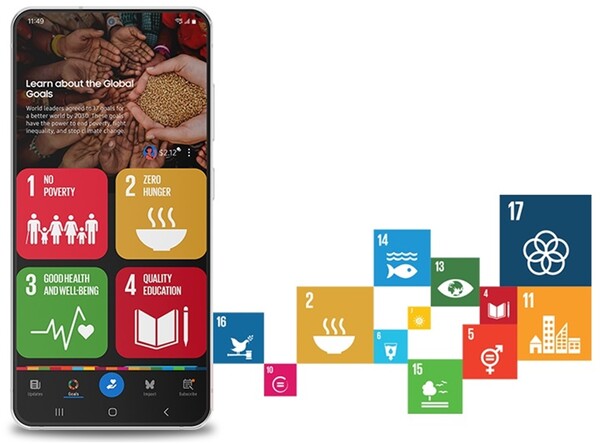 ▲ 삼성전자의 삼성 글로벌 골즈(Samsung Global Goals)앱 이미지