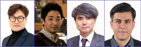 사진(좌측부터) 세종대학교 호텔관광경영학과 한희섭, 외식경영학전공 황진수, 소프트웨어학과 백성욱,  샤하발딘 레자니아 교수.