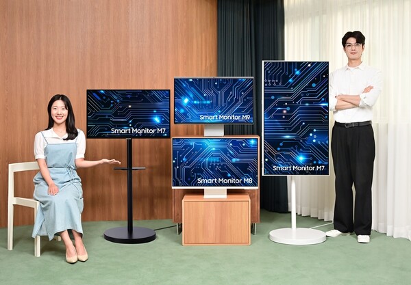 ▲ 삼성전자가 2025년형 스마트모니터 신제품 3종과 무빙스탠드 신제품을 출시했다.