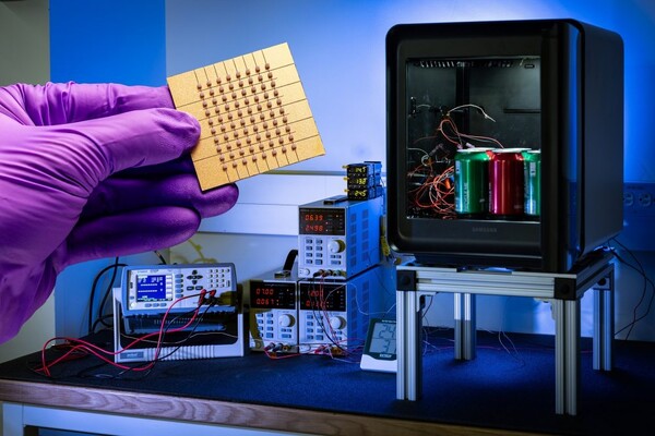 ▲ 삼성전자와 존스홉킨스대학 연구팀이 개발한 나노 박막 펠티어 소자와 고효율 펠티어 냉장고