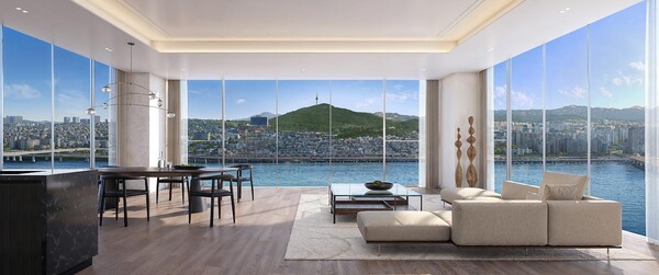 ▲현대건설 '압구정2구역' 3면 개방 파노라마 한강조망. [사진=현대건설]